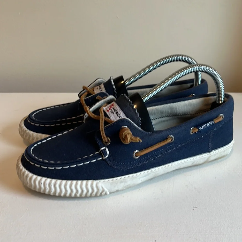 Sperry Women’s America’s Cup Navy Slip On Boat Shoes Size 8